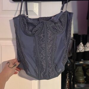 Out from under UO blue corset Large